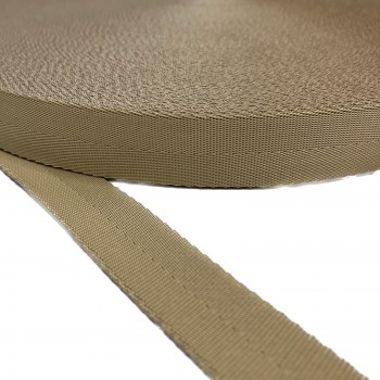 Synthetic narrow fabric, webbing tape Safety Belt Synthetic Soft Color Beige Width 25 mm Thickness 1 mm